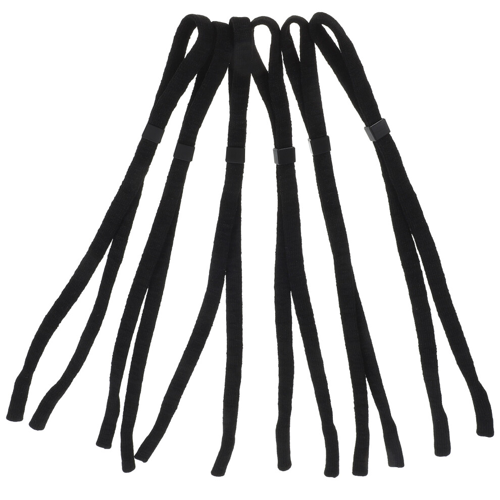 Villcase Black 6Pcs Elastic Eyewear Retainer Strap Adjustable For Eyeglasses