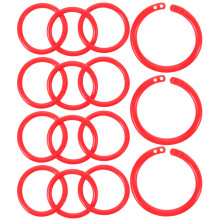 100Pcs Red Flexible Plastic Binder Rings for Scrapbook and Planner DIY