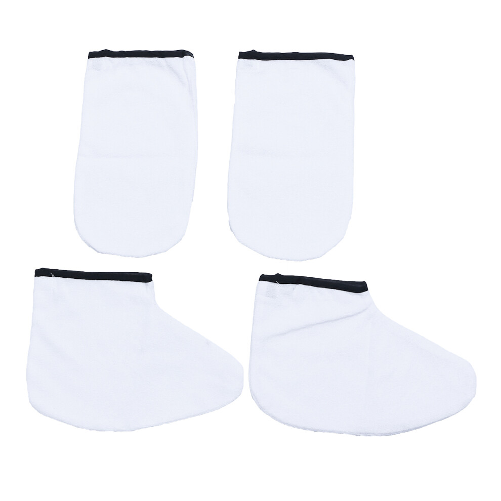 Vaguelly 4 Pairs Paraffin Wax Gloves And Foot Covers Terry Cotton Spa Treatment