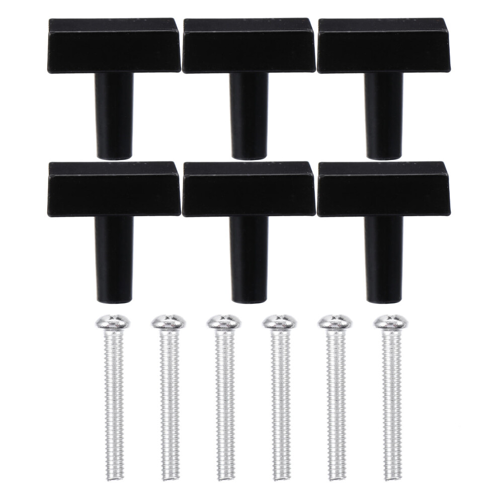 6Pcs Zinc Alloy Black Door Pull Handles For Cabinet Drawer Wardrobe 3072513954139