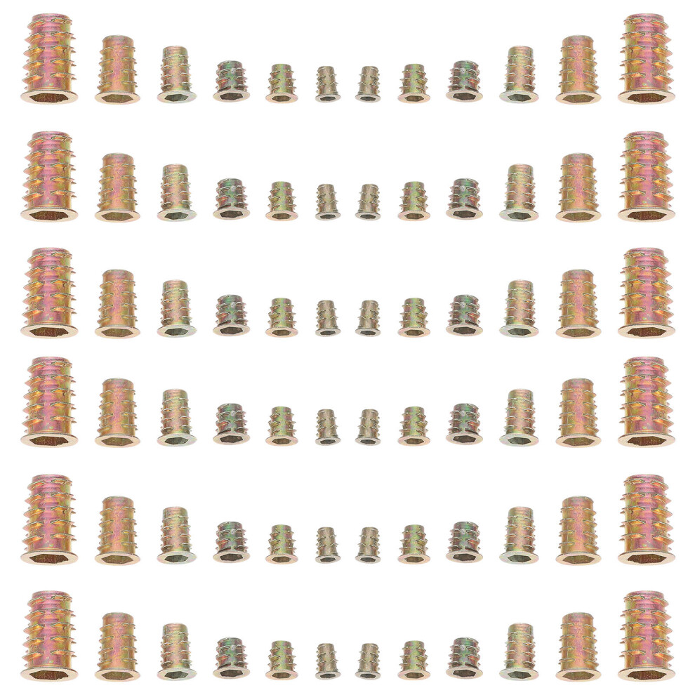 100Pcs Durable Golden Threaded Inserts For Wood Furniture Screws 3073319709824