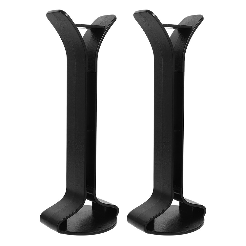 2Pcs Abs Headphone Display Stand Headset Holder For Desktop Use Black 3072553771178