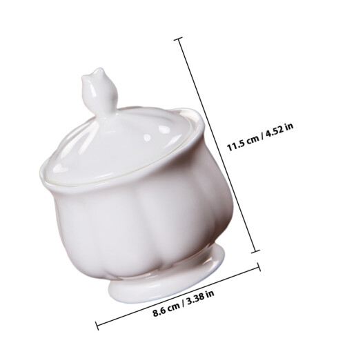 1Pc White Ceramic Sugar Canister Multipurpose Kitchen Storage Jar 1