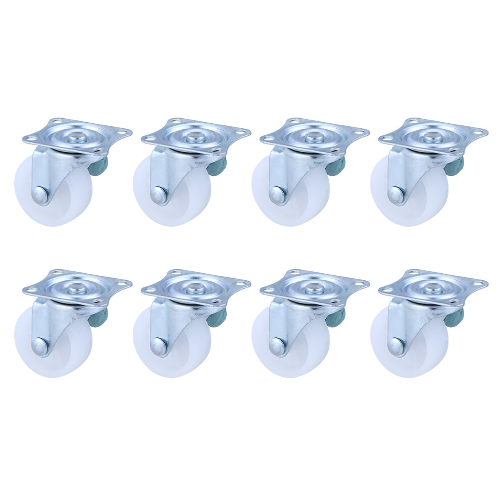 8Pcs Silver Steel Swivel Casters For Furniture 360 Smooth Silent Roll 3102496229051