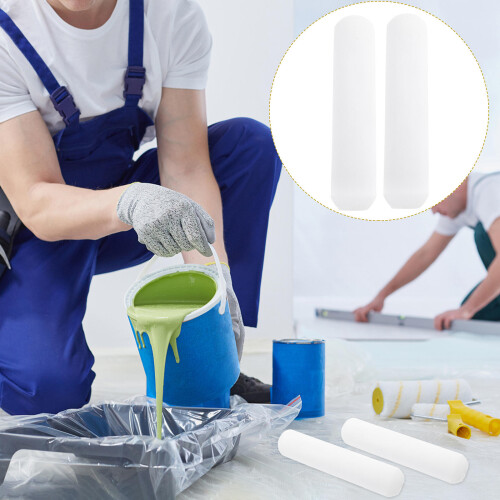 4Pcs Sponge Roller Covers Replacement for Paint Rollers White Material 2