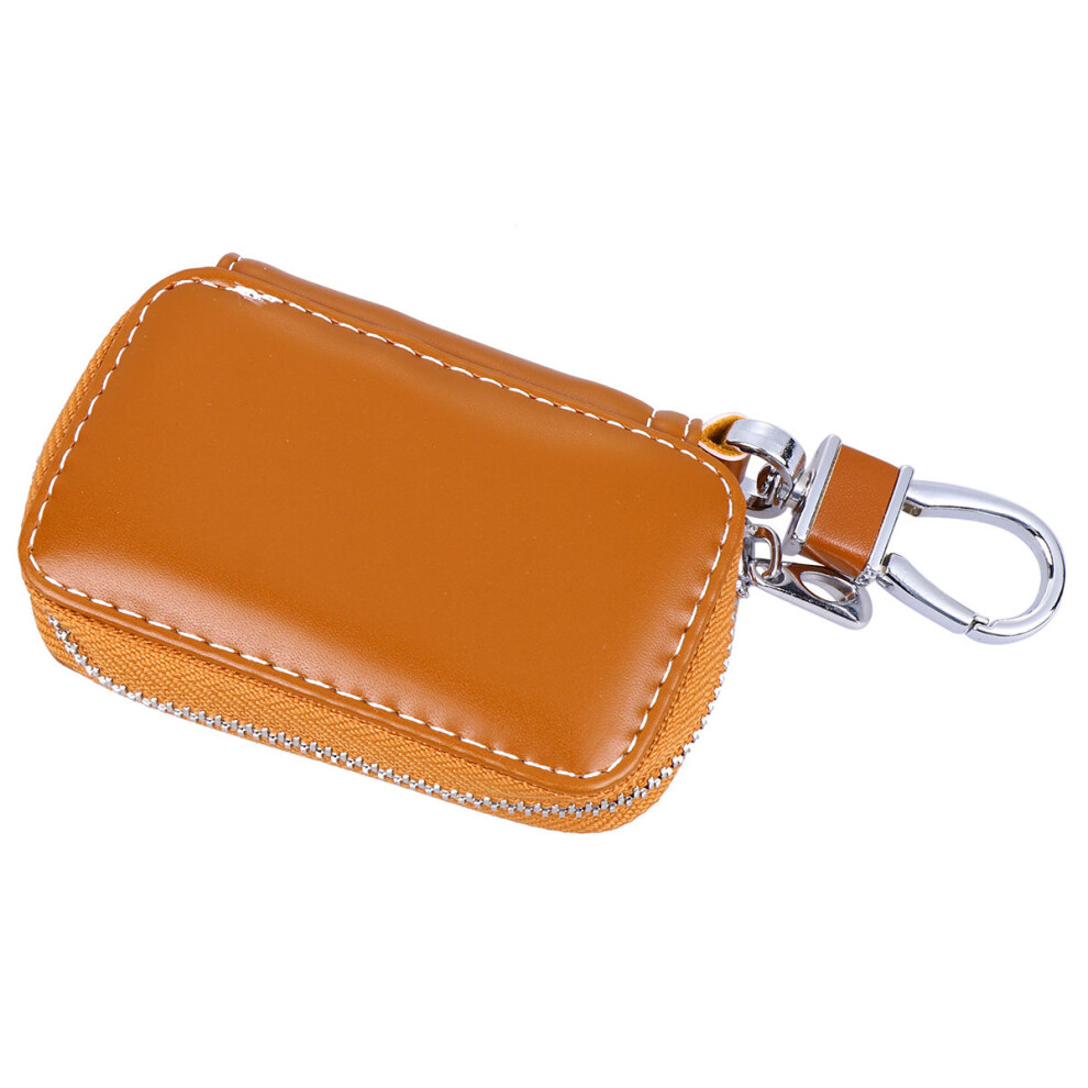 Leather Car Key Bag Hanging Waist Key Pouch Car Key Holder Brown 3061700130999