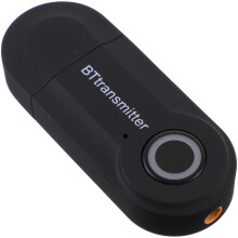 Black Audio Transmitter Bt for TV Stereo 35mm USB Powered Compact