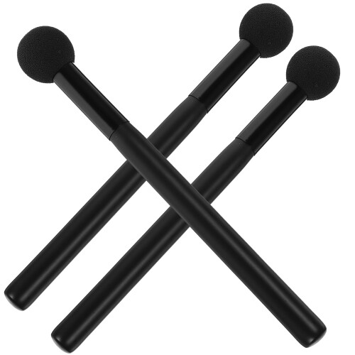 3Pcs Durable Black Latex Concealer and Blending Makeup Brushes