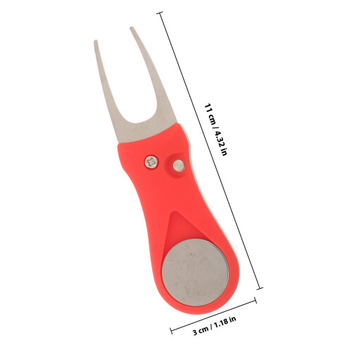 Durable Metal and Plastic Golf Divot Fork with Ball Marker 1