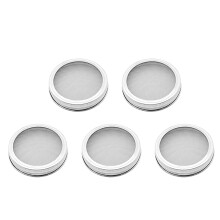 5 stuks RVS Zeefschermen Spruitdeksels Mason Jar Deksels (Zilver)