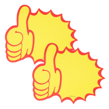 100Pcs Non-Stick Yellow Paper Price Signs Thumb Shape for Retail Goods