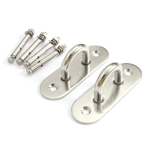 2Pcs Silver Stainless Steel U Shaped Ceiling Mount Hooks Durable 1