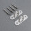 2Pcs Silver Stainless Steel U Shaped Ceiling Mount Hooks Durable 6