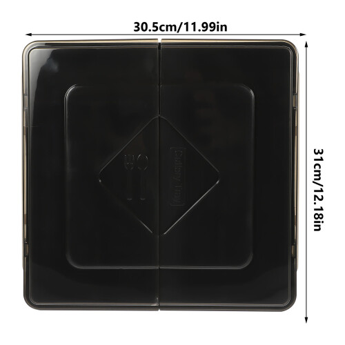 Black Silverware Drawer Organizer with Lid Durable PP Material 2
