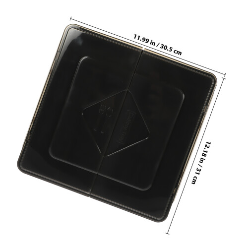 Black Silverware Drawer Organizer with Lid Durable PP Material 1