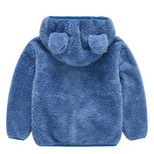 Autumn And Winter Baby Fur Bear Hooded Coat For Children Blue 80cm