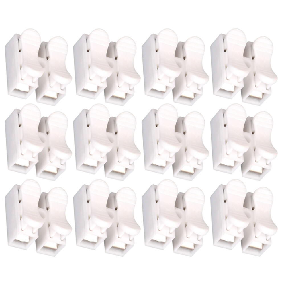 100Pcs 2P White Plastic Push-Type Terminal Block Copper Wire Connector 3033542812692