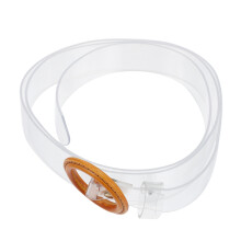 Wide PVC Waist Belt for Women Assorted Color Round Buckle Punk Style