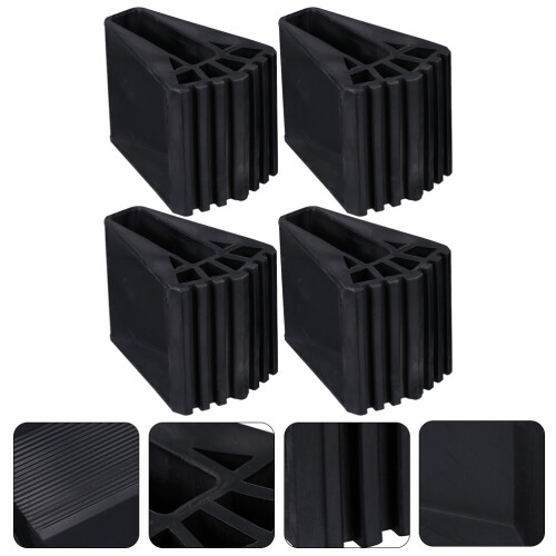 4Pièces Coussinet De Pied D'échelle En Caoutchouc Noir Durable 1
