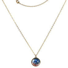 Multi Color Star Pendant Necklace Glass Ball Double-Sided Jewelry