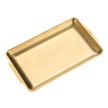 thicken stainless steel dish plate food serving golden