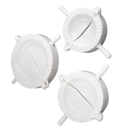 3Pcs White Plastic Dumpling Maker Set Hinged Dough Press Mold