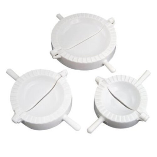 3Pcs White Plastic Dumpling Maker Set Hinged Dough Press Mold 2