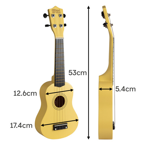 Soprano Ukulele inc Bag Pick Strings Pastel Yellow 1