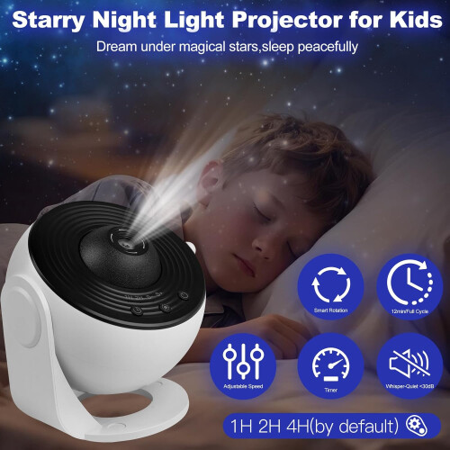 Galaxy Projector with 13 Space Scene Slides, 360 Rotating Star Projector for Bedroom with Timer 1