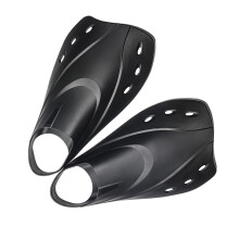 1Pair Trp Black Swim Fins Soft Foot Pocket Swimming Training Flipper