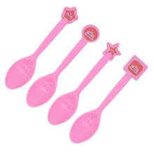 1Pack Rosy Children Spoons Durable Cartoon Crown Spoons for Cake Party