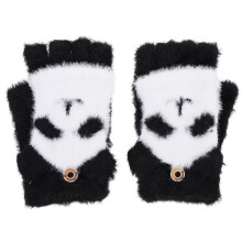 1Pair Children Flip-Top Plush Gloves Thick Warm Winter Gloves for Kids