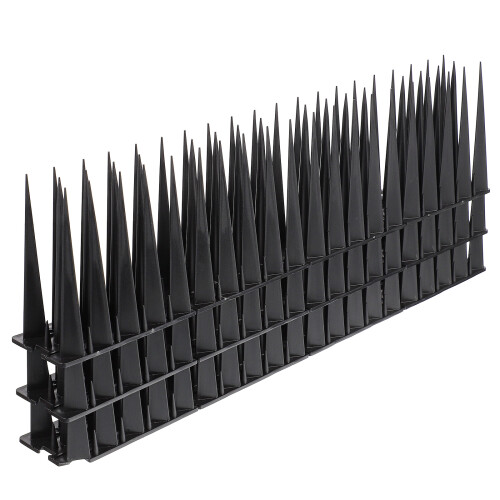 3pcs plastic bird spikes for pigeon prevention, black
