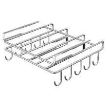 Under Cabinet Cutting Board Holder, Punch Stainless Steel Rack with Hooks, Vertical Horizontal Storage