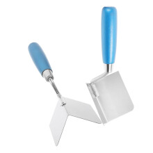 2pcs Stainless Steel Drywall Corner Trowel with Ergonomic Comfort Grip for Internal Corner Finishing