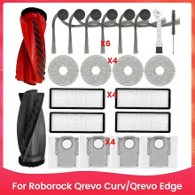Zubehör-Set für Roborock Qrevo Curv/Qrevo Edge Robot Vacuum Main Side Brush HEPA Filter Mop Tuch Staubbeutel