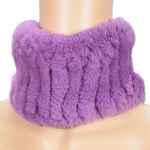 (D) MIMIGO Handmade Rabbit Fur Women Winter Knitted Rex Rabbit Neck Warmer Infinity loop Scarf Scarves For Women Ladies