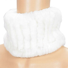 (F) MIMIGO Handmade Rabbit Fur Women Winter Knitted Rex Rabbit Neck Warmer Infinity loop Scarf Scarves For Women Ladies