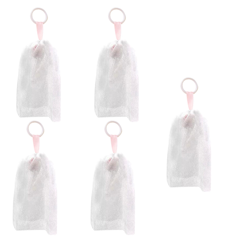 Face Washing Foaming Net 5Pcs Soft PE Facial Cleansing Bubble Mesh with Hook for Dense Foam Creation