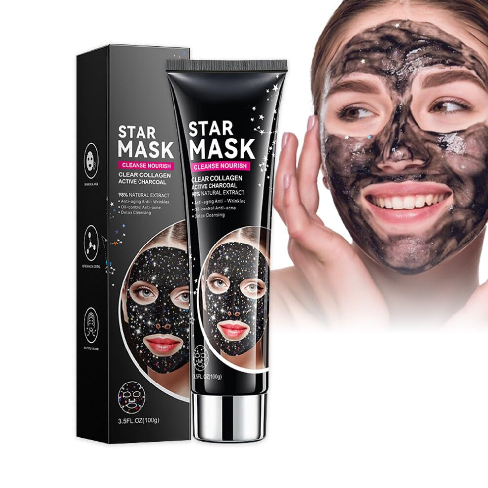 Blackhead Remover Mask with Activated Charcoal Peel Off Formula for Deep Pore Cleansing 60g