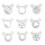 9pcs 32mm Icing Nozzle Universal Easy To Clean Inner Diameter 29mm Diverse Patterns Ice Cream Machine Part Bar Tools 1
