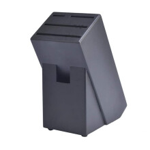 Universal Rubber Wood Knife Block and Holder for Kitchen, SpaceSaving Organizer, Black