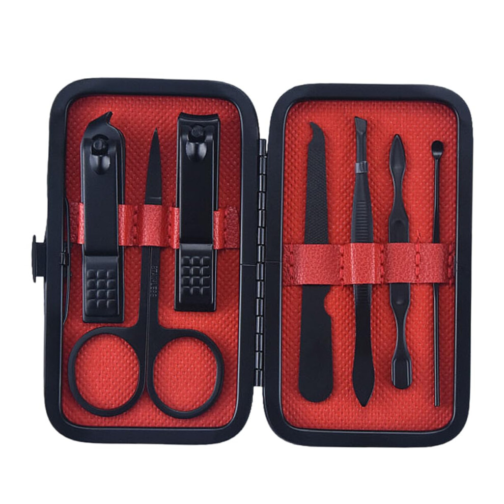 Stainless Steel Nail Clippers Set with Ergonomic Design, 7pcs Manicure Pedicure Travel Kit