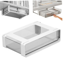 Clear Under Shelf Drawer Under Cabinet Storage Organizer, SlideOut Design for Kitchen and Office
