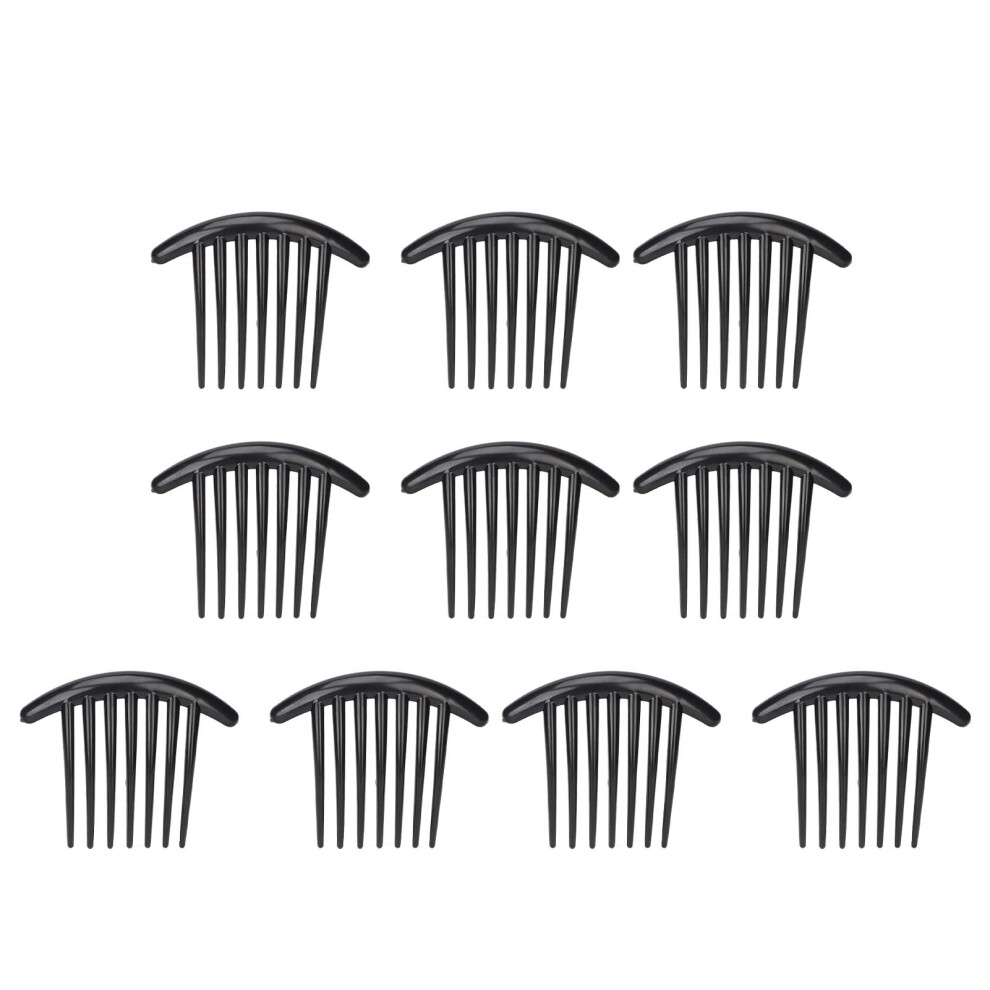 Unisex Hair Fork Clips Pack Of 10 Rounded Corner Plastic Hair Side Comb For Bun Updo, Nonslip Hold