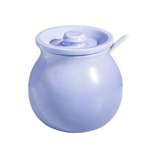 White Ceramic Sugar Bowl with Lid and Spoon, 1200ml Porcelain Sugar Pot for Coffee Bar Storage