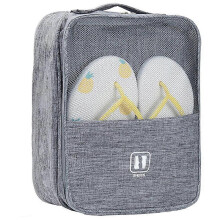 (M, grey) Travel Shoe Bag Holds 3 Pair of Shoes, Shoe Storage Pouch for Travel and Daily Use, Travel Suitcase Shoe Organizer, Waterproof