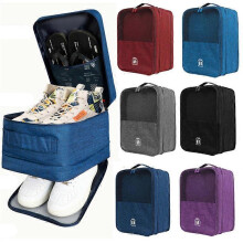 (M, dark blue) Travel Shoe Bag Holds 3 Pair of Shoes, Shoe Storage Pouch for Travel and Daily Use, Travel Suitcase Shoe Organizer, Waterproof
