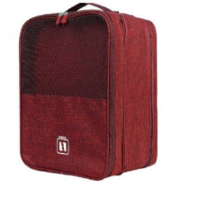 (L, wine red) Travel Shoe Bag Holds 3 Pair of Shoes, Shoe Storage Pouch for Travel and Daily Use, Travel Suitcase Shoe Organizer, Waterproof