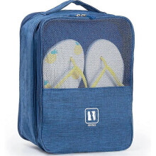(M, blue) Travel Shoe Bag Holds 3 Pair of Shoes, Shoe Storage Pouch for Travel and Daily Use, Travel Suitcase Shoe Organizer, Waterproof